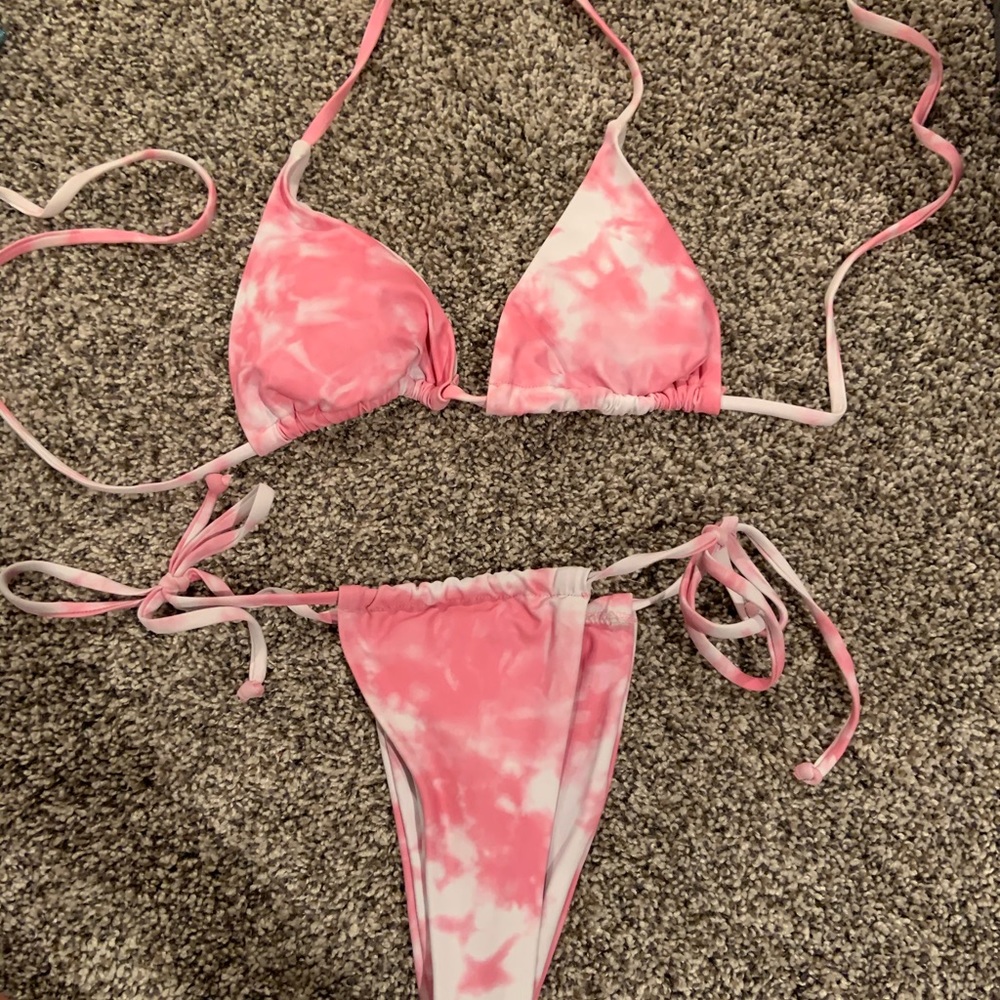 Pink tie dye bikini